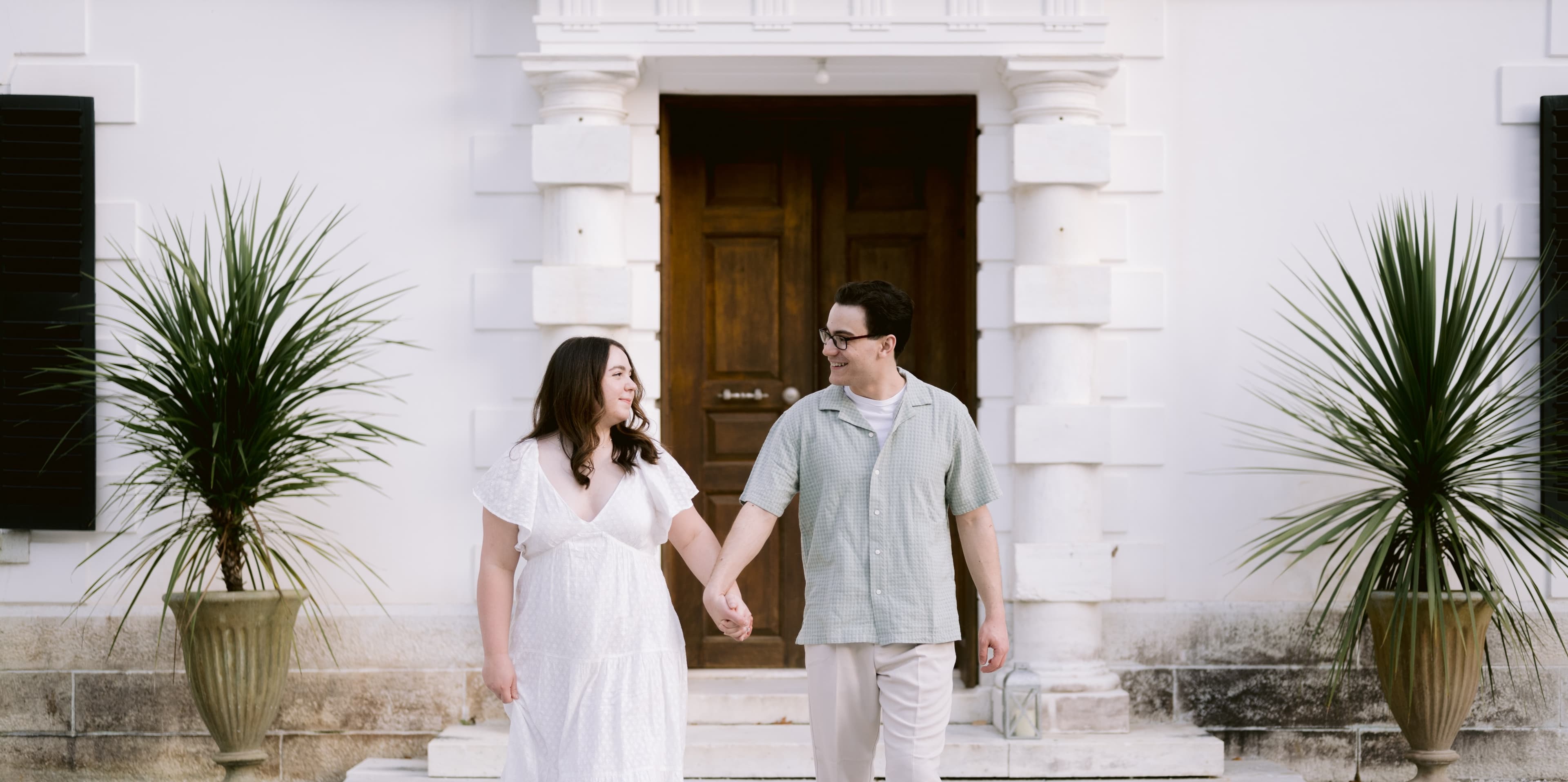 Katie and Max walking